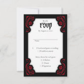 Gotische Elegante Rose Hochzeit RSVP Karte (Vorderseite)