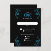 Gotische Elegante Rose Hochzeit RSVP Karte (Vorne/Hinten)