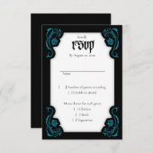 Gotische Elegante Rose Hochzeit RSVP Karte (Vorne/Hinten)