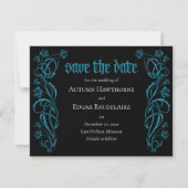 Gotische Elegante Rose Hochzeit Save The Date (Vorderseite)