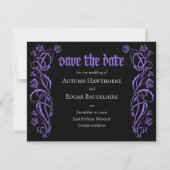 Gotische Elegante Rose Hochzeit Save The Date (Vorderseite)