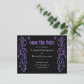 Gotische Elegante Rose Hochzeit Save The Date (Stehend Vorderseite)