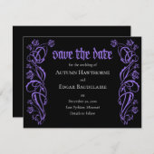 Gotische Elegante Rose Hochzeit Save The Date (Vorne/Hinten)