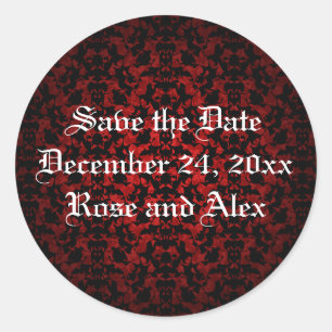 Gotische, elegante Save the Date Aufkleber