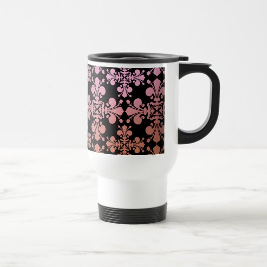 Gotische Eleganz Lilie Damask 3 Reisebecher (Rechts)