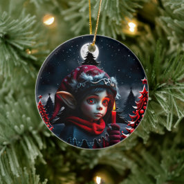 Gotische Elfenzauber unter Vollmond. Keramik Ornament