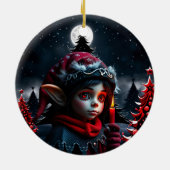 Gotische Elfenzauber unter Vollmond. Keramik Ornament (Hinten)