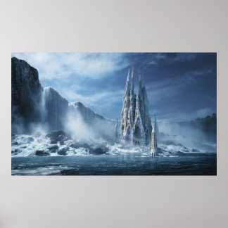 Gotische Fantasie oder entzückender Tempel Poster