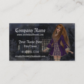 Gotische Fantasie-Visitenkarte:: Redhead lila Visitenkarte