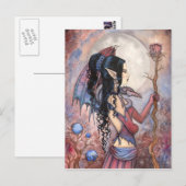 Gotische Fantasy Dragon Girl I - The Restaurant Postkarte (Vorne/Hinten)