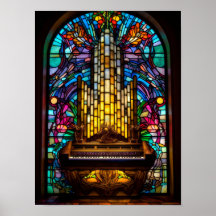 Gotische Fantasy-Kirchen-Orgel Buntglas-Kunst