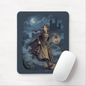 Gotische Fantasy Mittelalterliches Mädchen Laterne Mousepad (Mit Mouse)