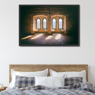 Gotische Fenster im Palast-Residenz Leiria Schloss Poster
