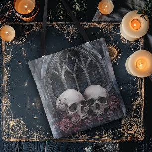 Gotische Fenster und Skulls Tasche