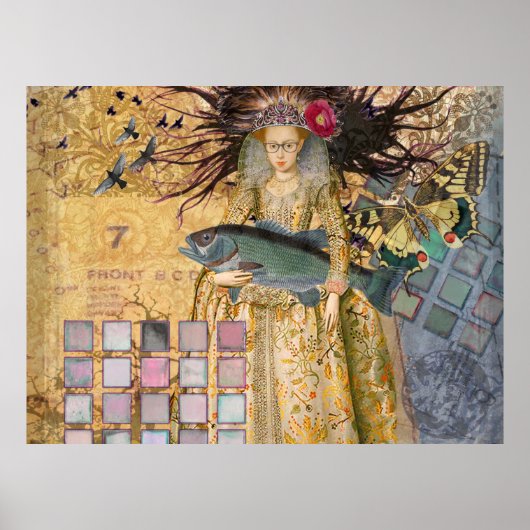 Gotische Fische Fische Frauen Renaissance Whimsica Poster (Vorne)