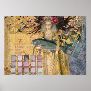 Gotische Fische Fische Frauen Renaissance Whimsica Poster