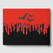 Gotische Fledermäuse und rotes TropfblumenHallowee Gästebuch (Rückseite)