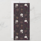 Gotische Florale Hellgraue Hochzeits-Programmkarte (Rückseite)