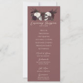 Gotische Florale Mauve-Pink Hochzeits-Programmkart (Vorderseite)