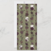 Gotische florale olivgrüne Hochzeitsprogrammkarte (Rückseite)