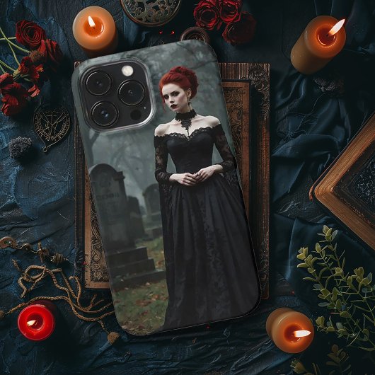 Gotische Frau auf Grave Yard iPhone Hülle