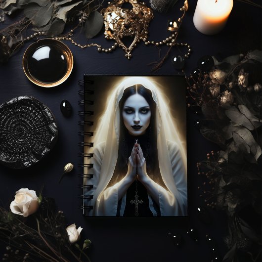 Gotische Frau im Gebet Notizblock