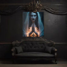 Gotische Frau mit Crucifix