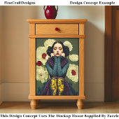 Gotische Frau mit DQ6R Dekoupage Seidenpapier