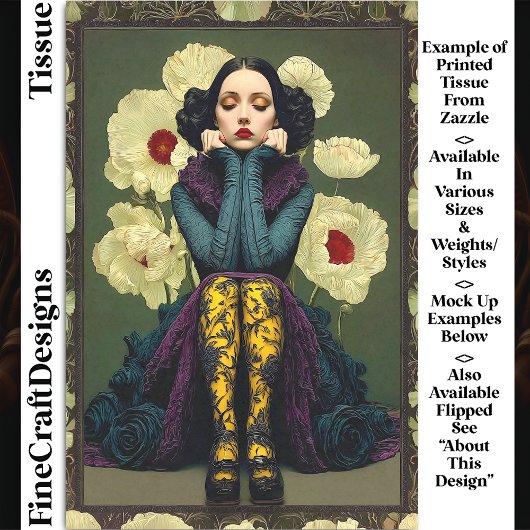 Gotische Frau mit DQ6R Dekoupage Seidenpapier