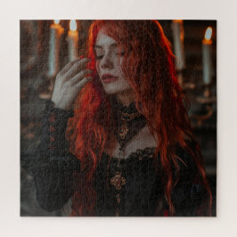 Gotische Frau mit rotem Haar Puzzle