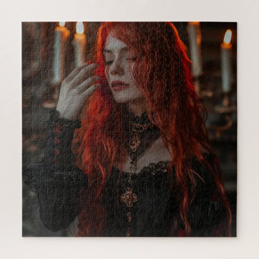 Gotische Frau mit rotem Haar Puzzle (Vertikal)