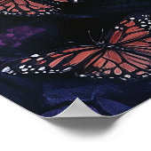 Gotische Frau mit schwarzer Katze Poster (Ecke)