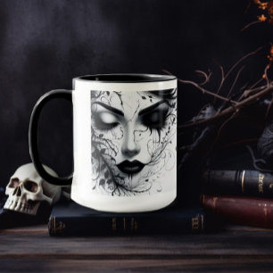 Gotische Frauengesicht Tasse