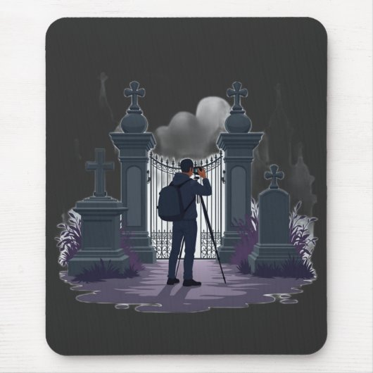 Gotische Friedhofs-Tor-Silhouette Mousepad (Vorne)