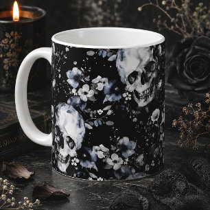 Gotische Gartenschnecken und Blumengoten Sommer Kaffeetasse