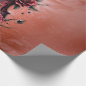 Gotische Geigenblüte mit rote Rosen Geschenkpapier (Ecke)