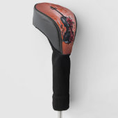 Gotische Geigenblüte mit rote Rosen Golf Headcover (angewinkelt)