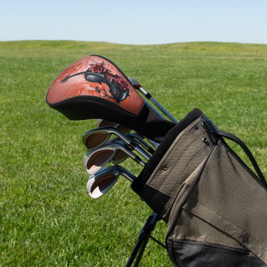 Gotische Geigenblüte mit rote Rosen Golf Headcover (In SItu)