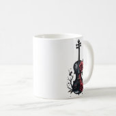 Gotische Geigenblüte mit rote Rosen Kaffeetasse (VorderseiteRechts)