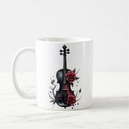 Gotische Geigenblüte mit rote Rosen Kaffeetasse
