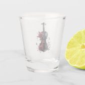 Gotische Geigenblüte mit rote Rosen Schnapsglas (Rückseite)