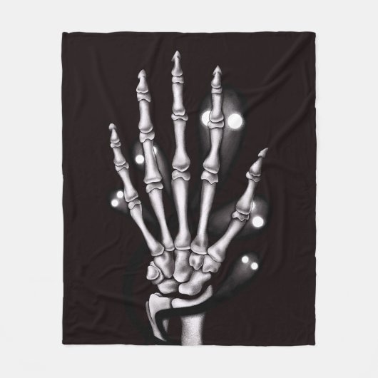 Gotische Geister Skeletthand Fleecedecke (Vorderseite)