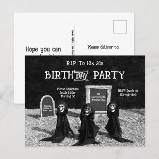 Gotische Ghouls im Friedhof RIP bis zu seinen 20er Einladungspostkarte