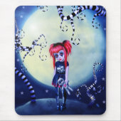 Gotische Girl-Voodoo-Puppe und gruselige Reben Mousepad (Vorne)