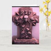 Gotische Grabstein-Grau-Karte Karte (Gelbe Blume)