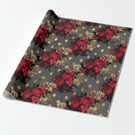 Gotische Grunge Weihnachten Blumenmuster Geschenkpapier