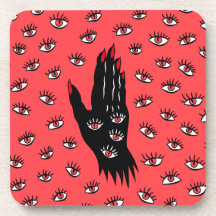 Gotische Halloween Art - Schwarze Hand Spooky Eyes
