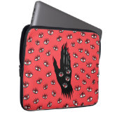 Gotische Halloween Art - Schwarze Hand Spooky Eyes Laptopschutzhülle (Vorne Rechts)