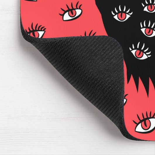 Gotische Halloween Art - Schwarze Hand Spooky Eyes Mousepad (Ecke)
