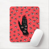 Gotische Halloween Art - Schwarze Hand Spooky Eyes Mousepad (Mit Mouse)
